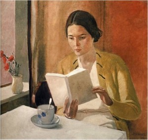 Alexandre_Deineka_jeune femme lisant_1934_arts_et_cloitre